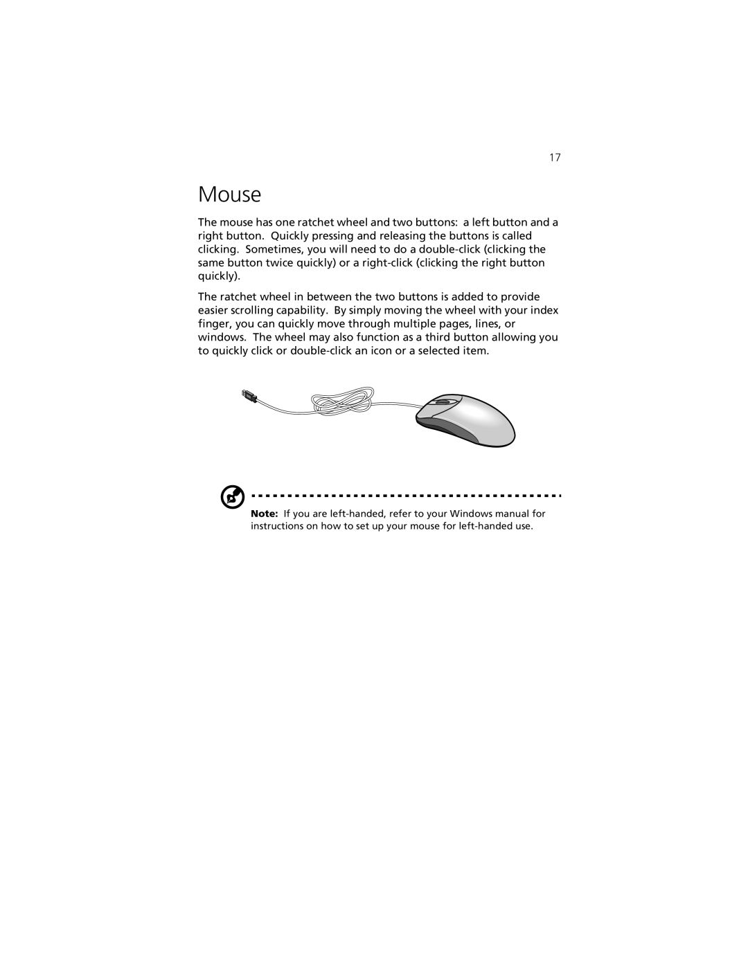 Acer Aspire 3300S manual Mouse 