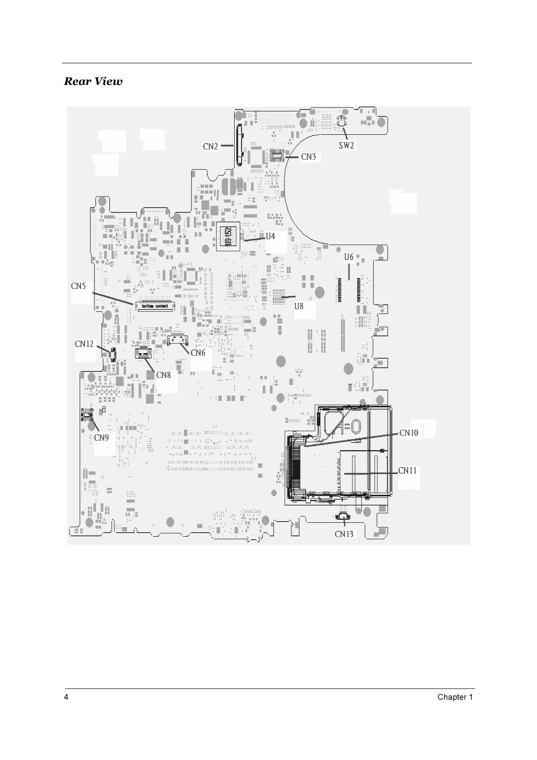 Acer Aspire 3510 manual Rear View 