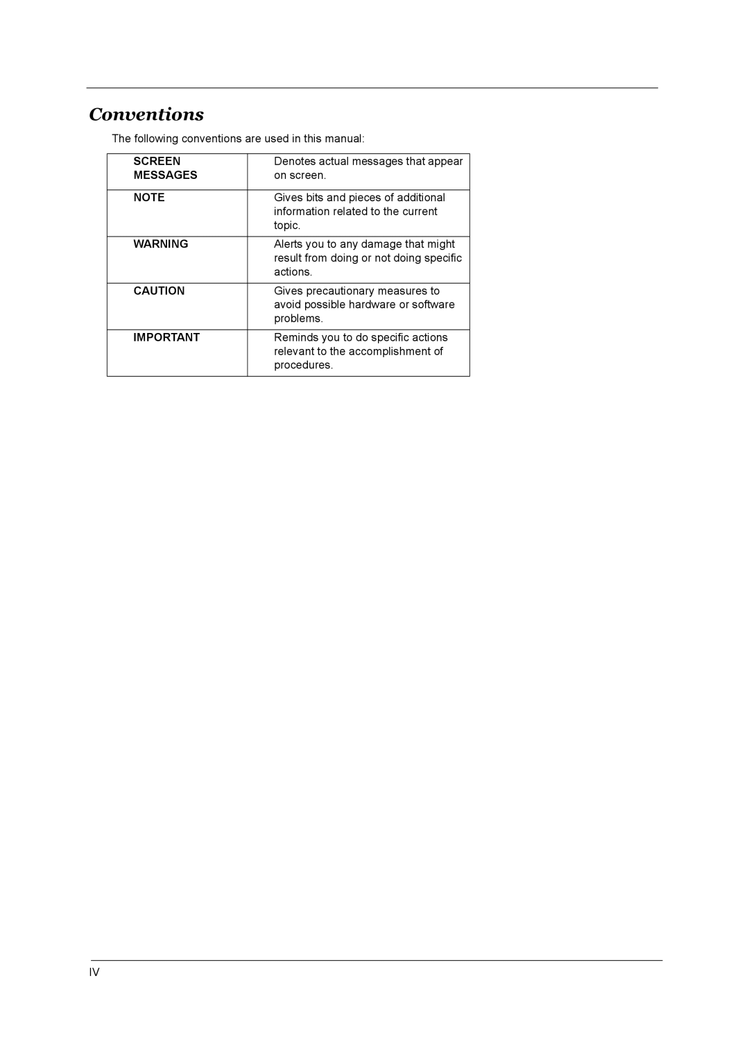 Acer Aspire 3510 manual Conventions, Messages 