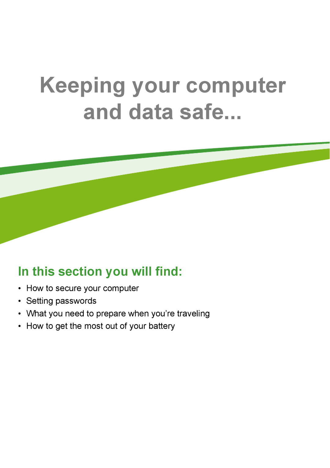 Acer Aspire ES1-711 user manual Keeping your computer Data safe 