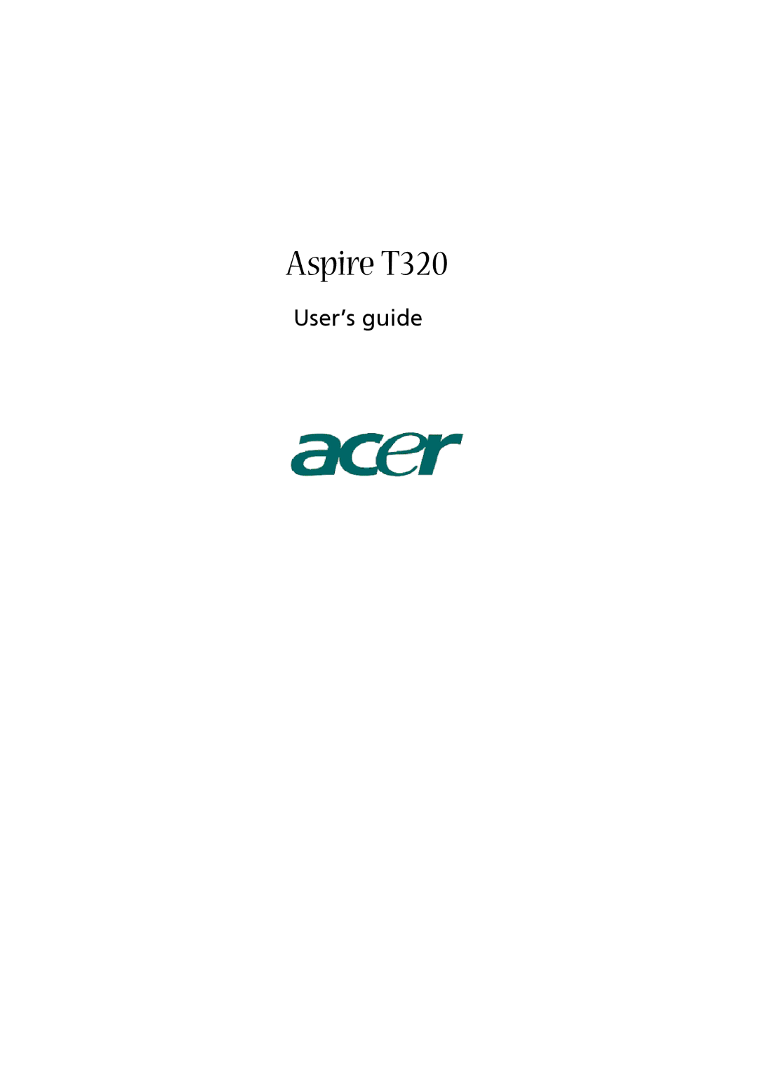 Acer Aspire T320 manual 