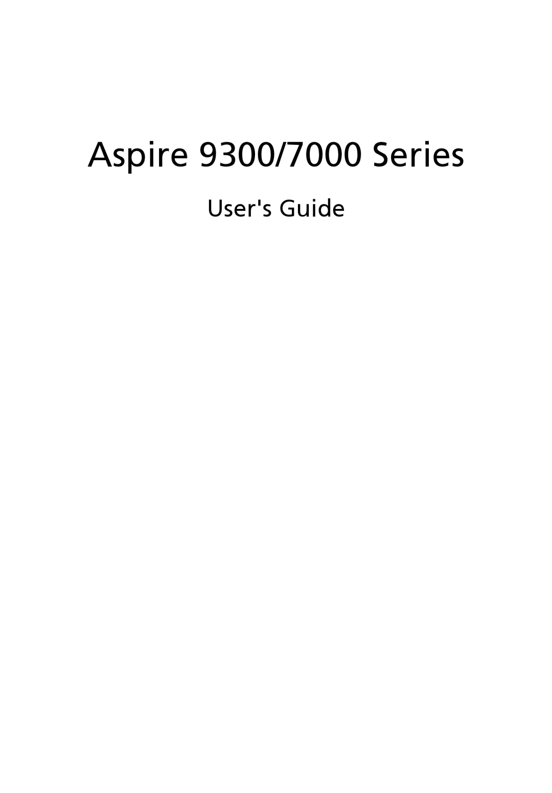 Acer Aspire7000 manual Aspire 9300/7000 Series, Users Guide 