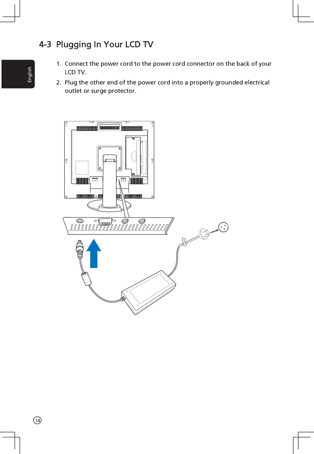 Acer AT2001 manual Plugging In Your LCD TV, Lcd Tv 