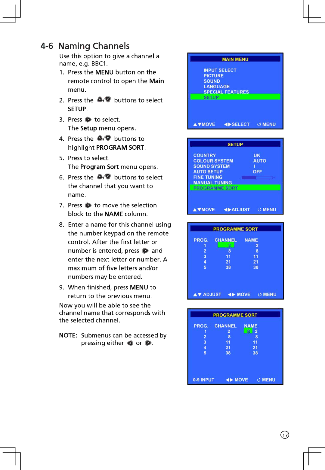 Acer AT2001 manual Naming Channels 