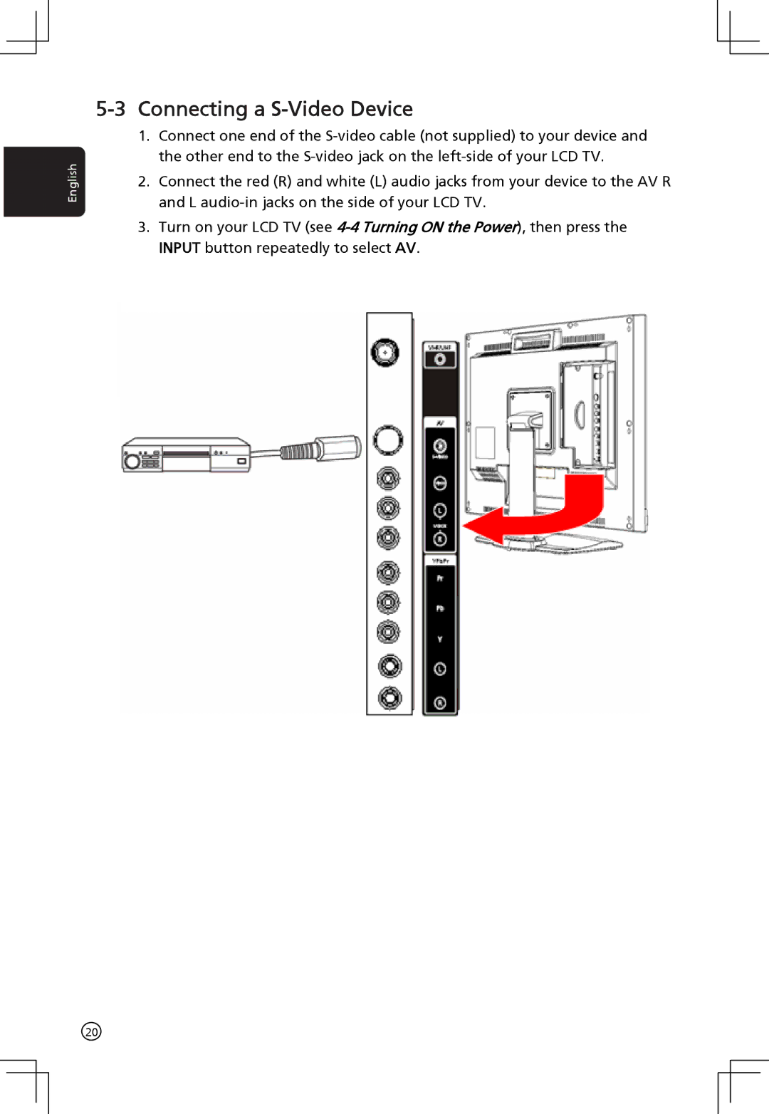 Acer AT2001 manual Connecting a S-Video Device 