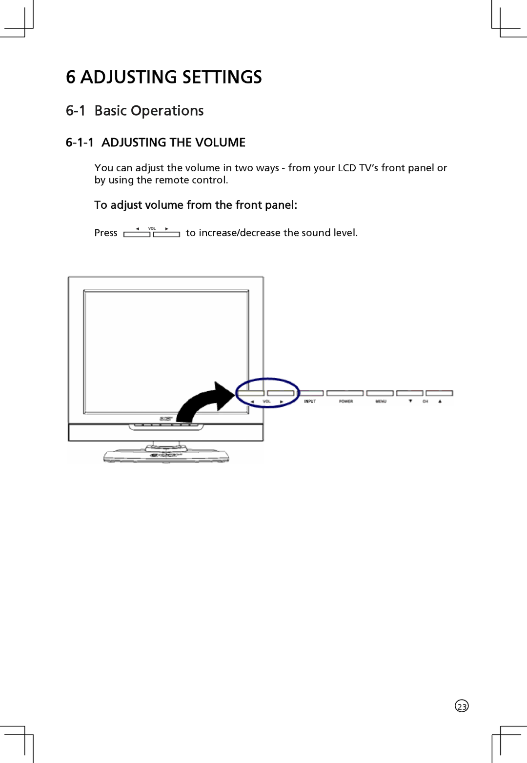 Acer AT2001 manual Adjusting Settings, Basic Operations, To adjust volume from the front panel 