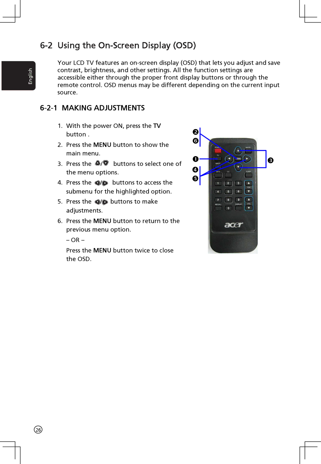 Acer AT2001 manual Using the On-Screen Display OSD, Making Adjustments 