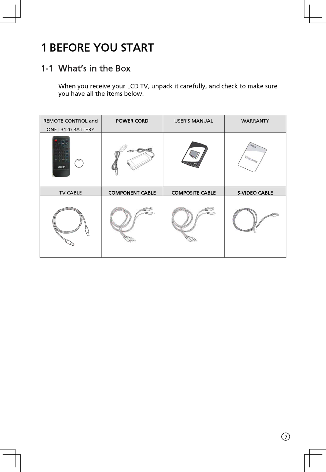 Acer AT2001 manual Before YOU Start, What’s in the Box 