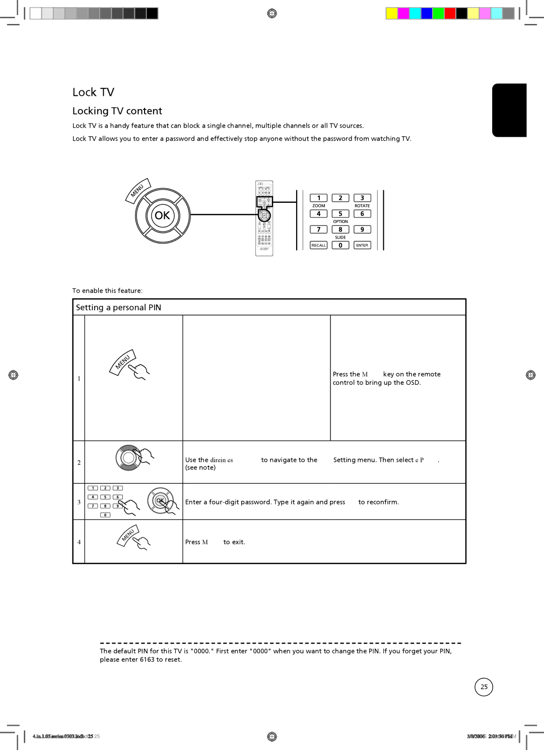 Acer AT3705-DTV, AT3705-MGW important safety instructions Lock TV, Locking TV content, Setting a personal PIN 