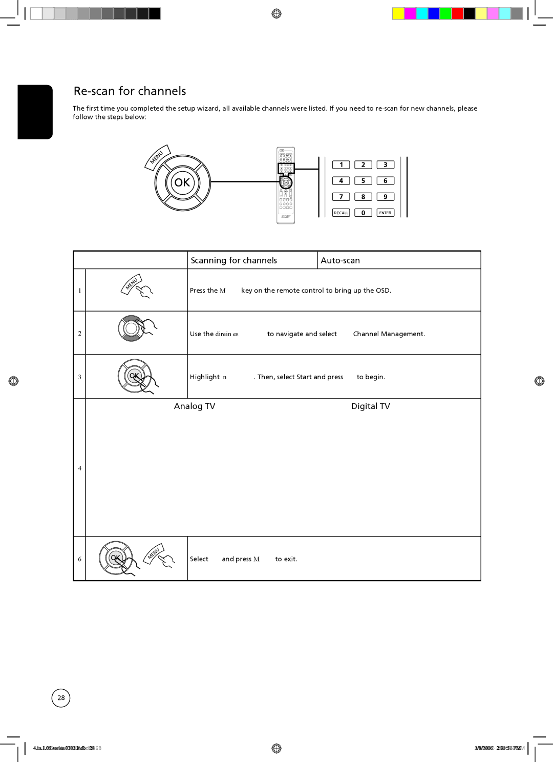 Acer AT3705-MGW, AT3705-DTV Re-scan for channels, Scanning for channels Auto-scan, Analog TV Digital TV 