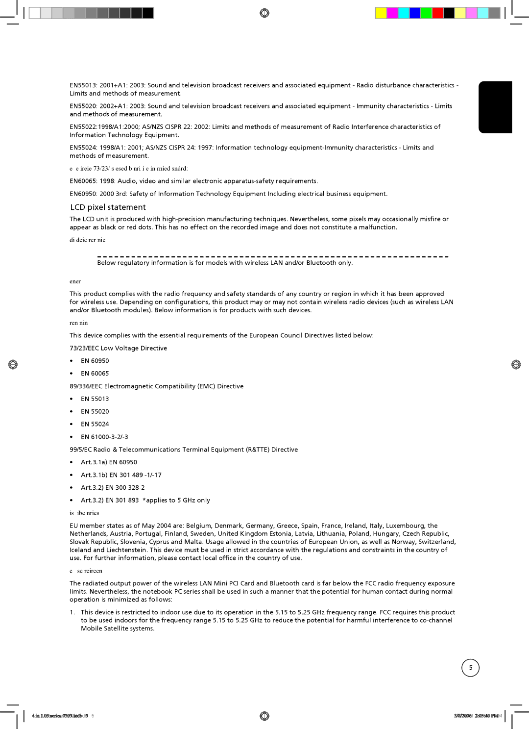 Acer AT3705-DTV, AT3705-MGW important safety instructions LCD pixel statement 