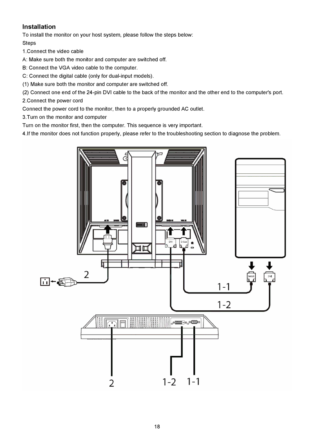 Acer B193R manual Installation 