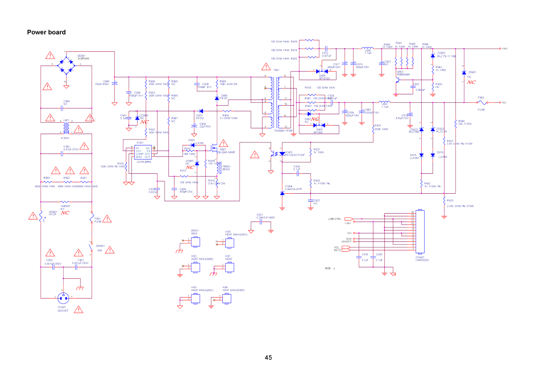 Acer B193R manual Power board 