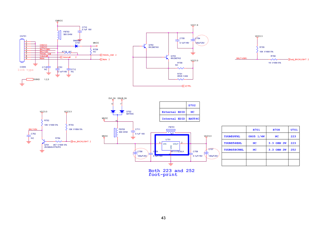 Acer B203W manual Both 223 and 252 foot-print 