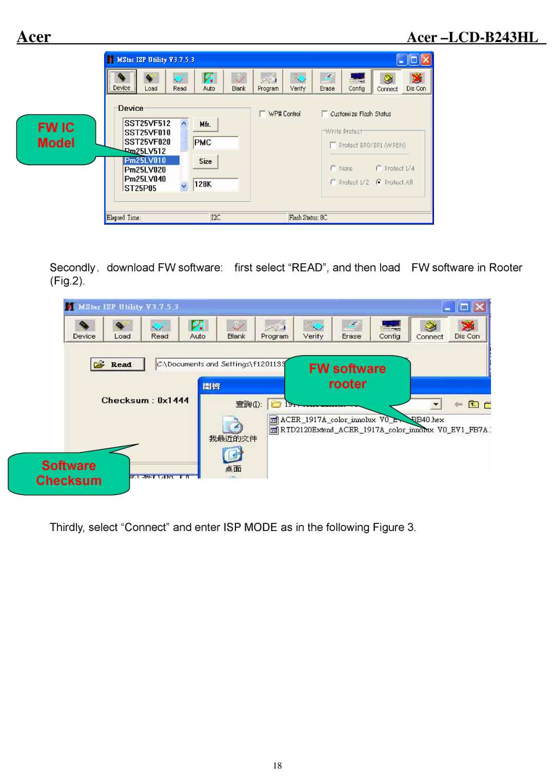 Acer B243HL service manual Fw Ic 