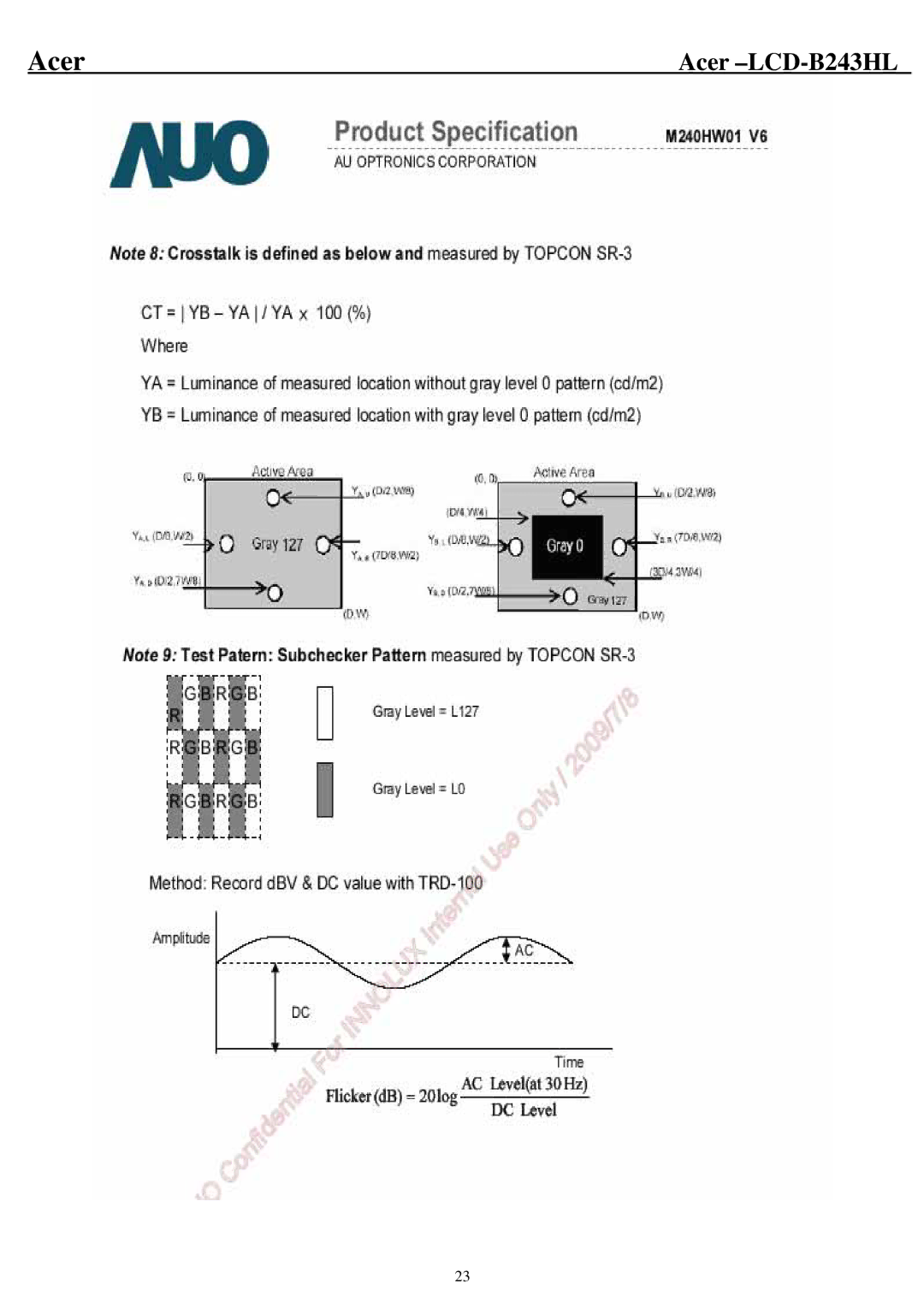 Acer B243HL service manual Acer 