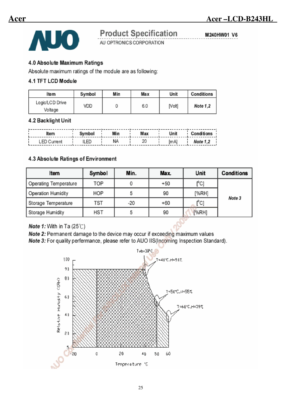 Acer B243HL service manual Acer 