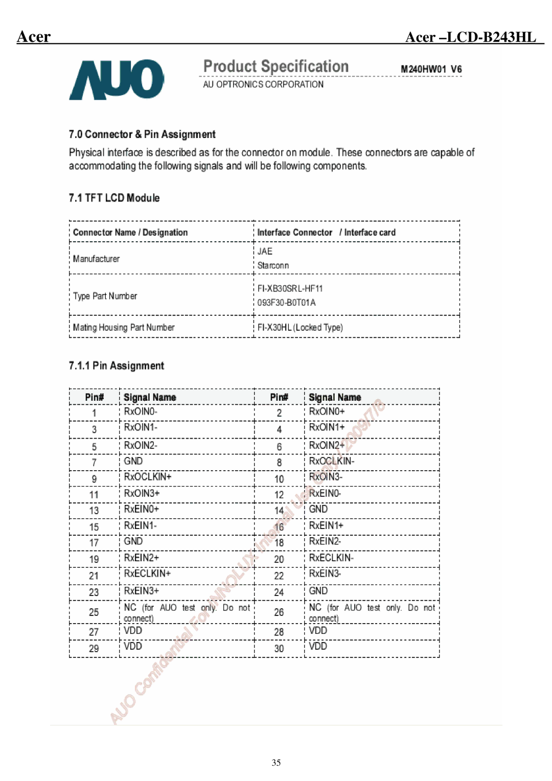 Acer B243HL service manual Acer 