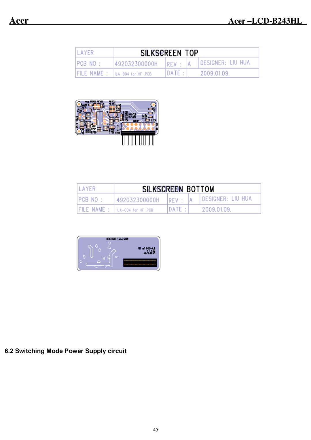 Acer B243HL service manual Switching Mode Power Supply circuit 