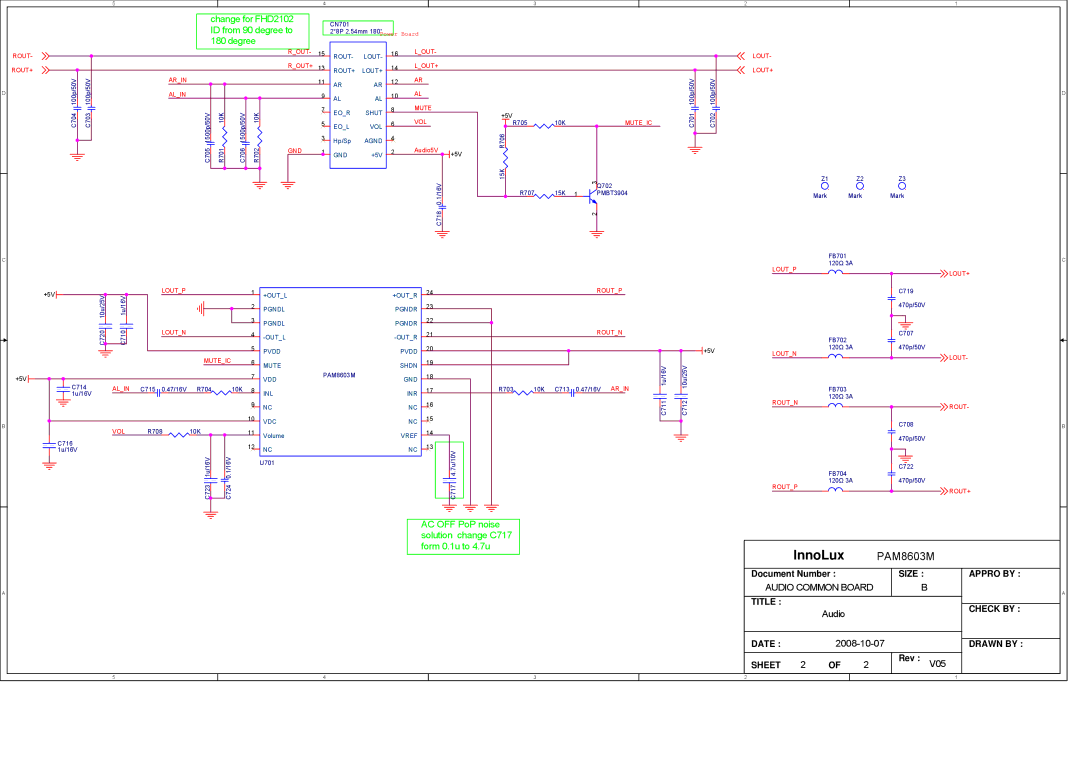 Acer B243HL service manual InnoLux PAM8603M 