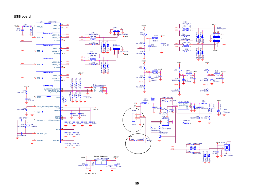 Acer B243W manual Upstream, Dow nstream, EEPROM/Config, Common, Power Regulator, TO Main Board 