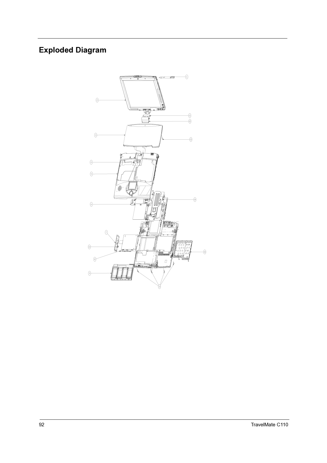 Acer C110 manual Exploded Diagram 