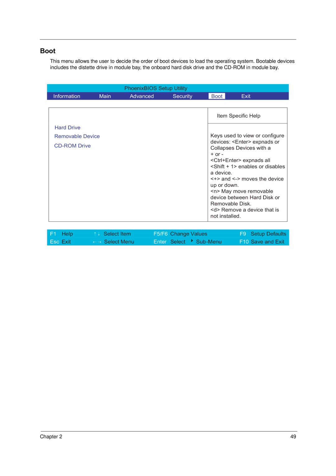 Acer C210 manual Boot, CD-ROM Drive 