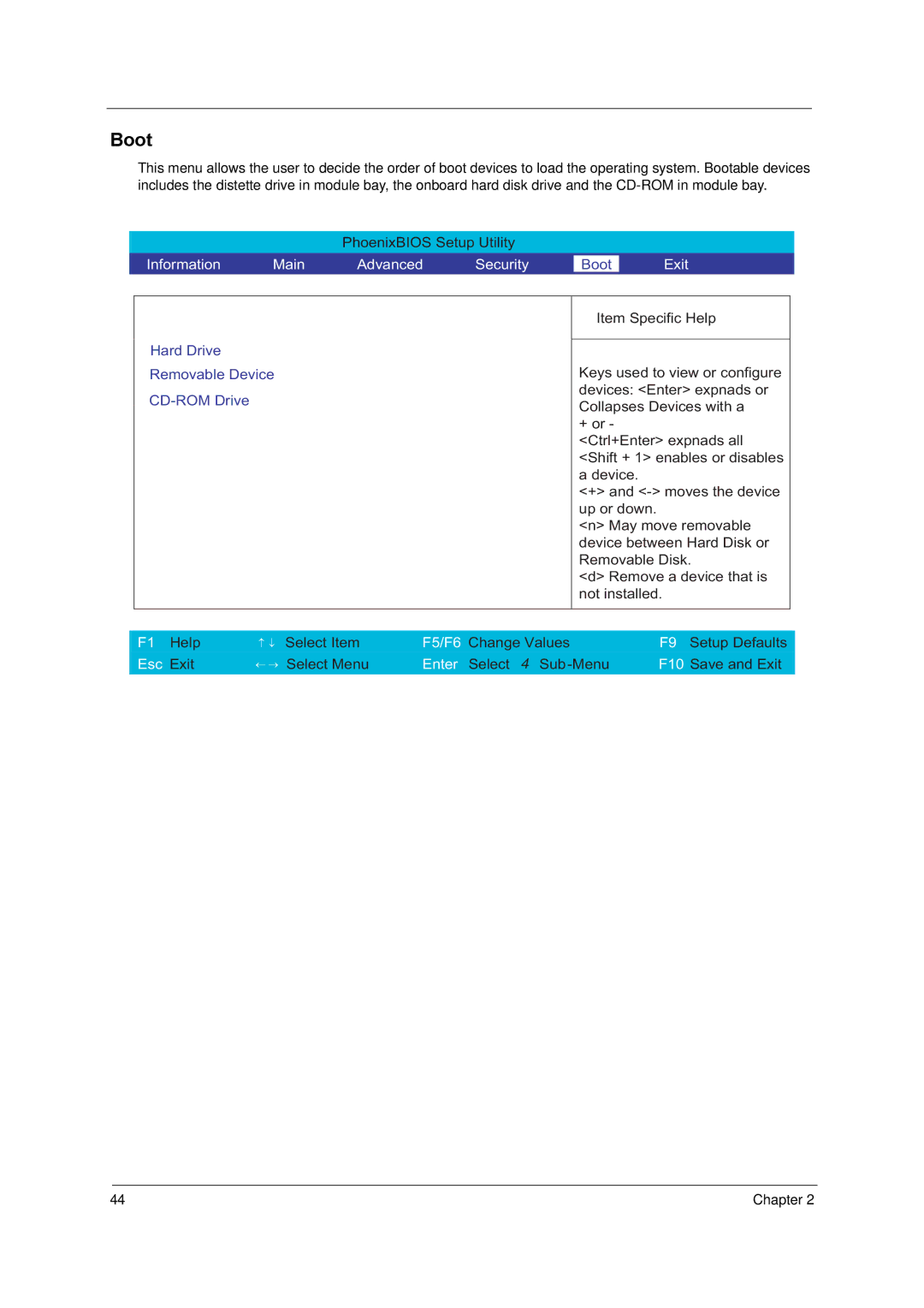 Acer C300 Series manual Boot, CD-ROM Drive 