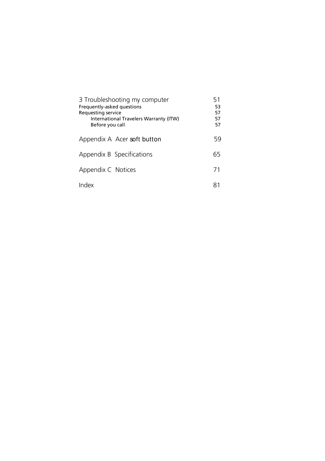 Acer C300 manual Troubleshooting my computer 