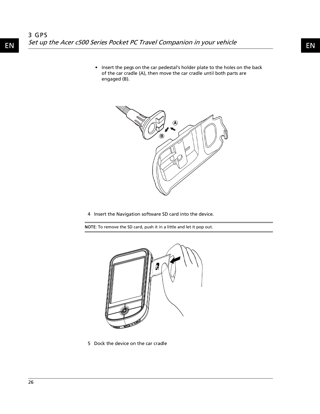 Acer C500 user manual Gps 