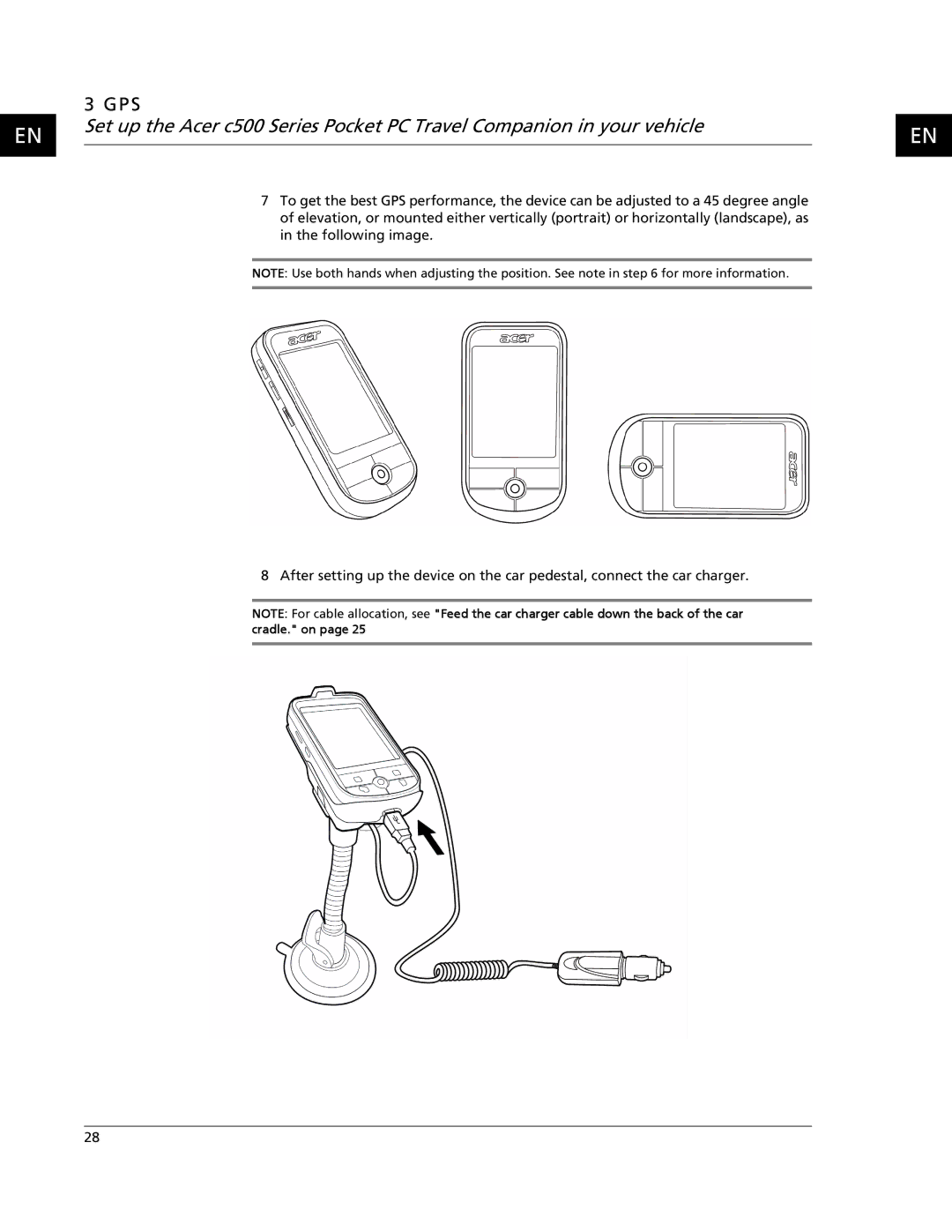 Acer C500 user manual Gps 