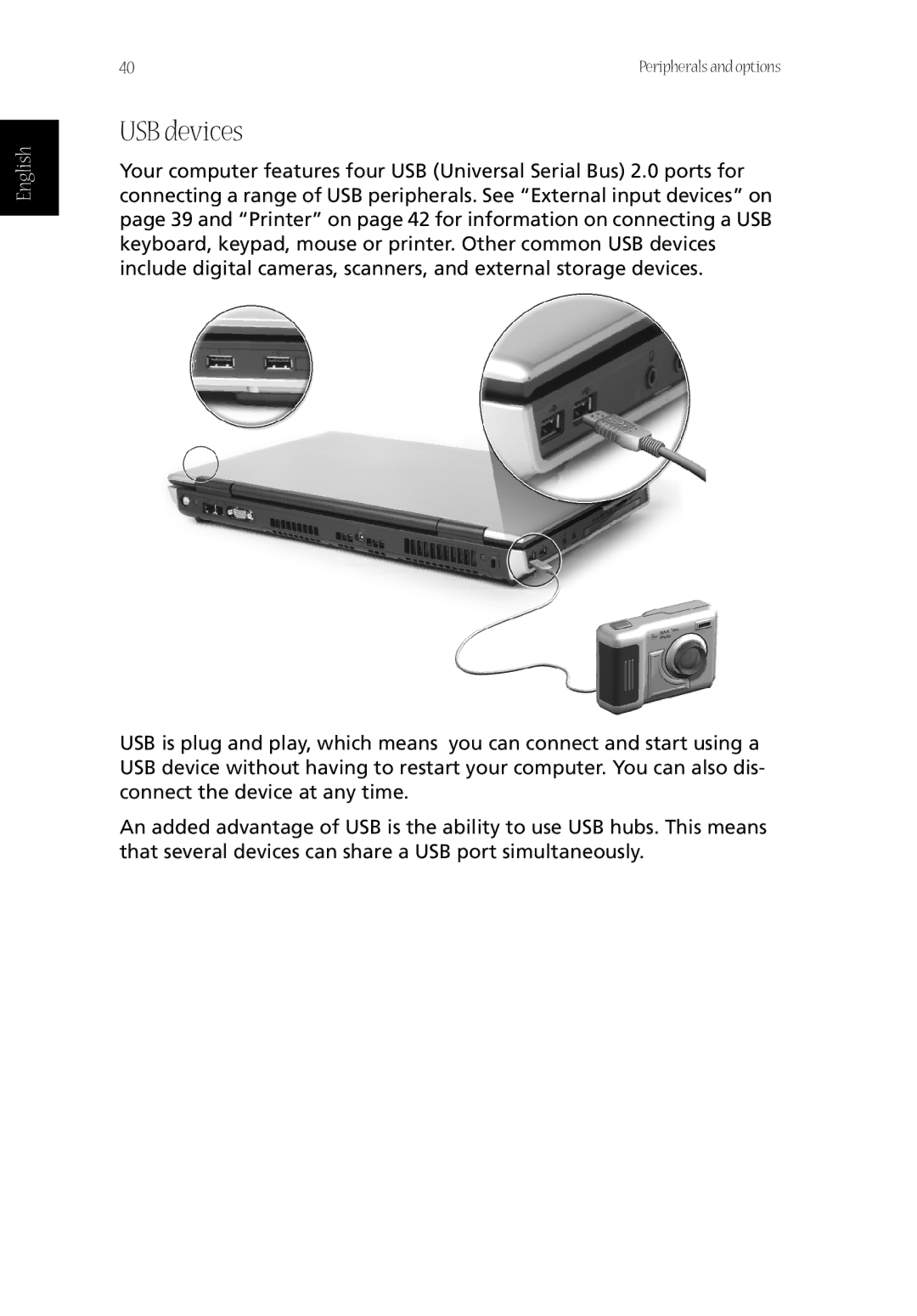 Acer CQ60 manual USB devices 