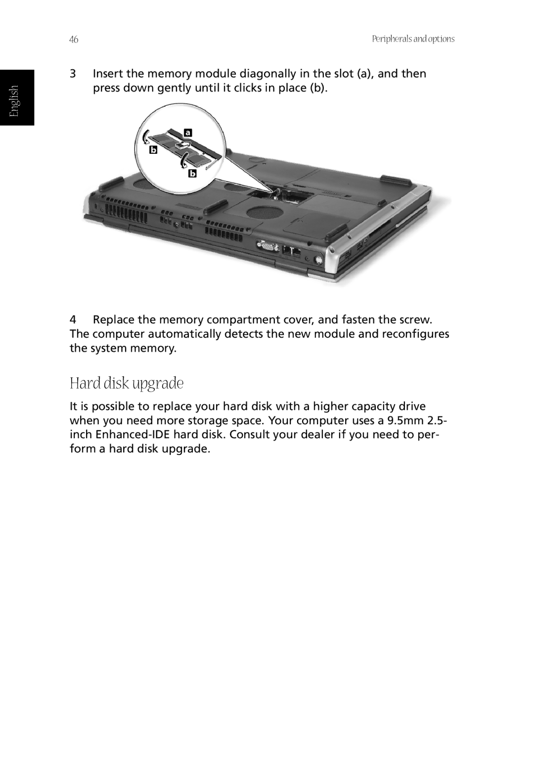 Acer CQ60 manual Hard disk upgrade 