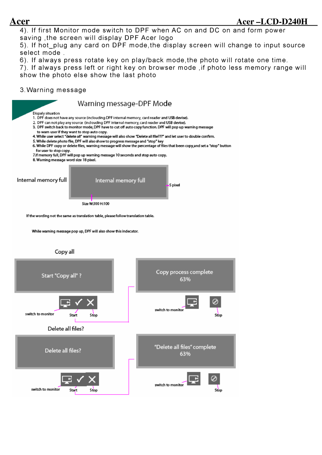 Acer D240H service manual Acer 