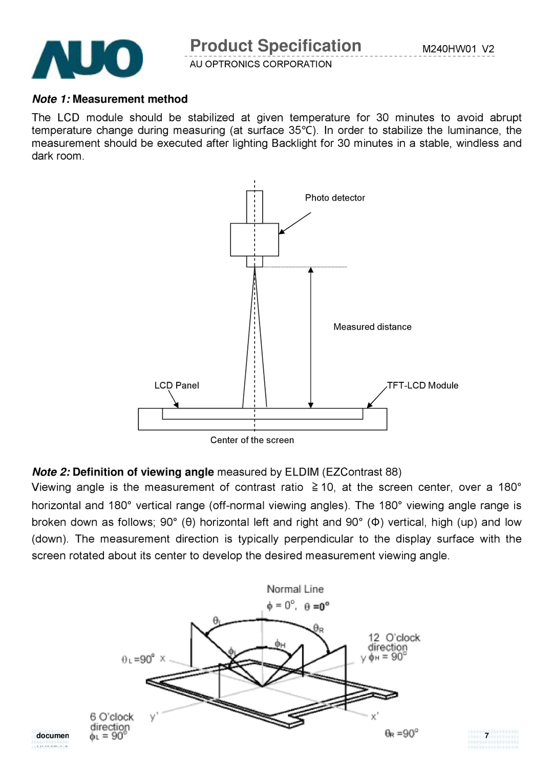 Acer D240H service manual Product Specification 