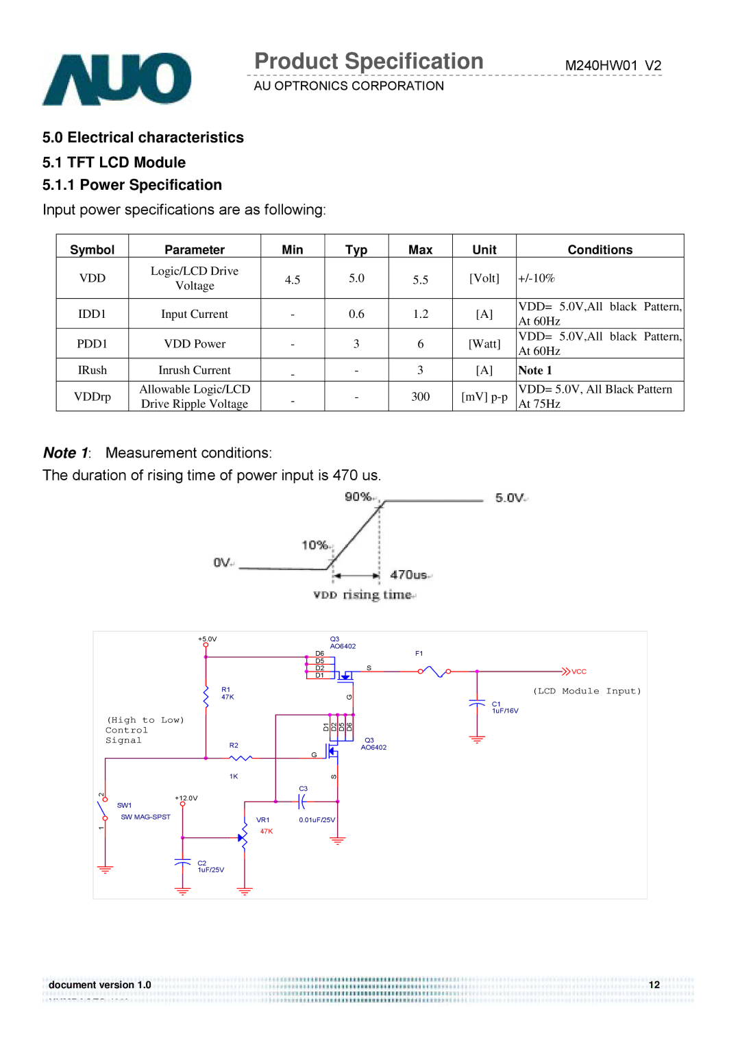 Acer D240H service manual Symbol, Min Typ Max Unit Conditions 