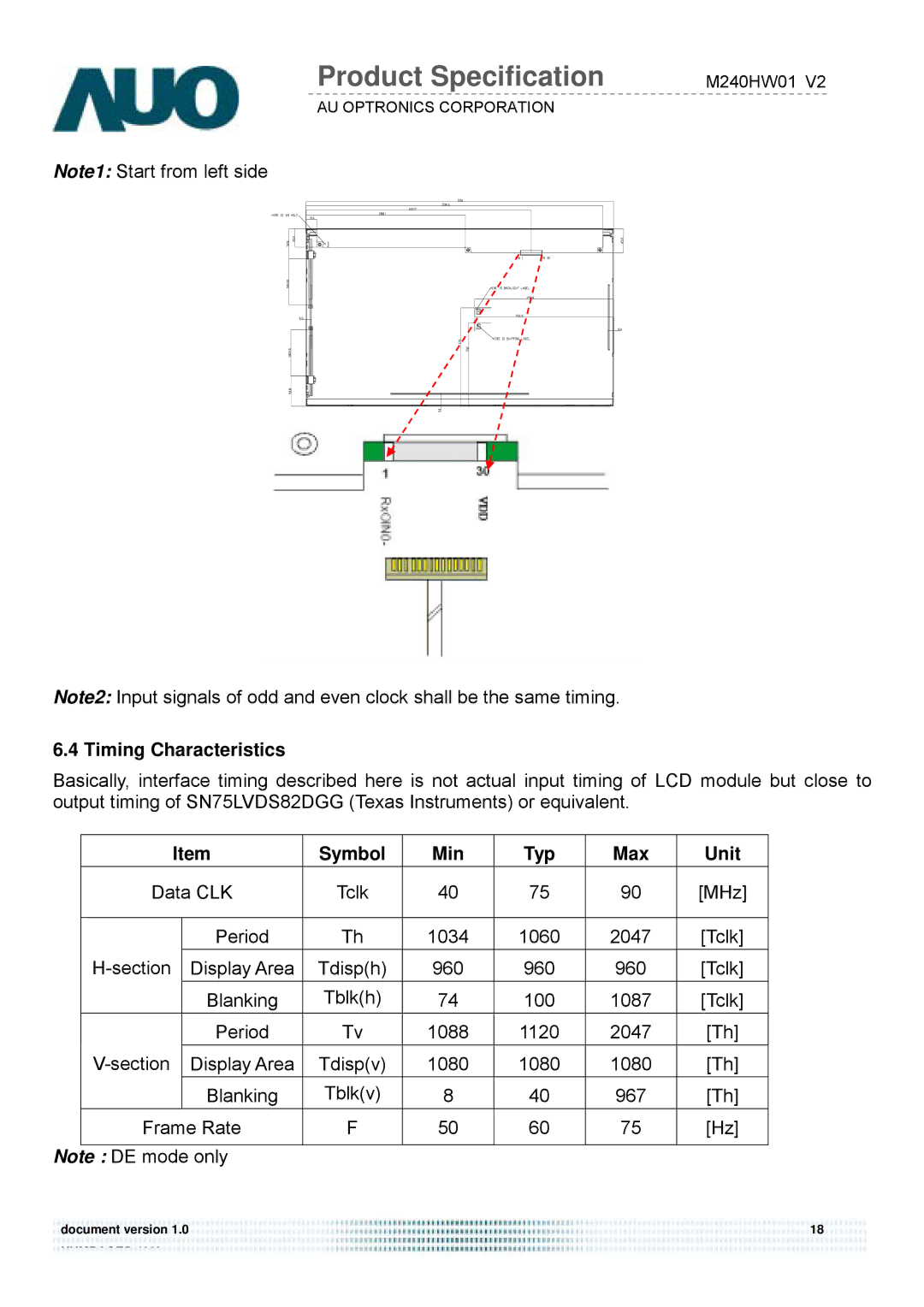 Acer D240H service manual Timing Characteristics, Symbol Min Typ Max Unit 