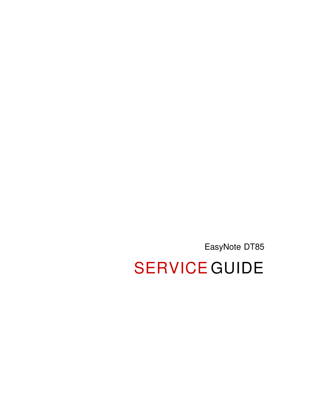 Acer DT85 manual Service Guide 