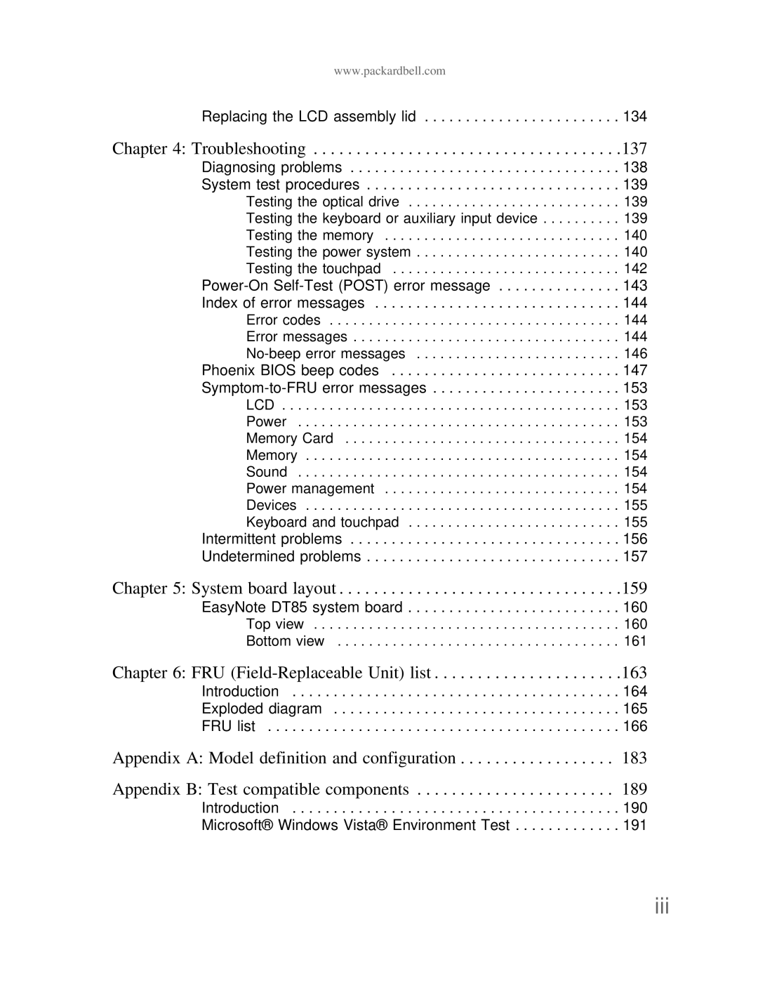 Acer DT85 manual Iii, Troubleshooting 