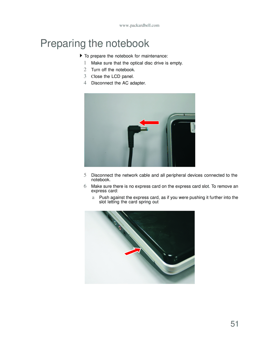 Acer DT85 manual Preparing the notebook 