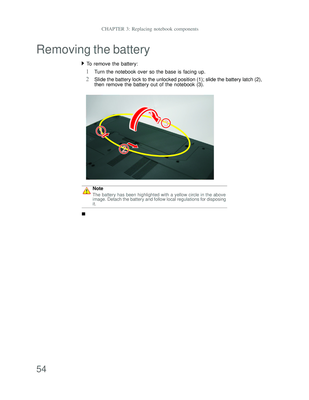 Acer DT85 manual Removing the battery 