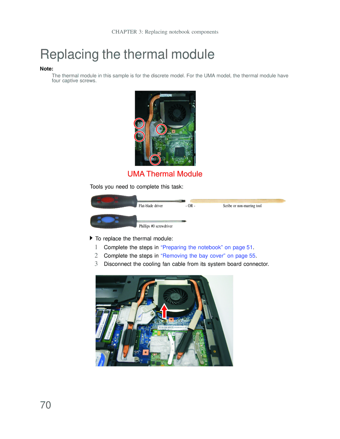 Acer DT85 manual Replacing the thermal module, To replace the thermal module 