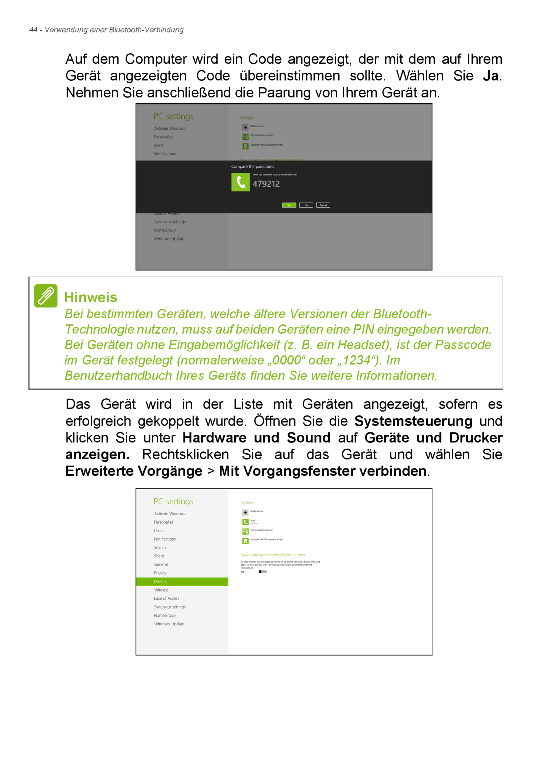 Acer E1-772G, E1-732G manual Hinweis 