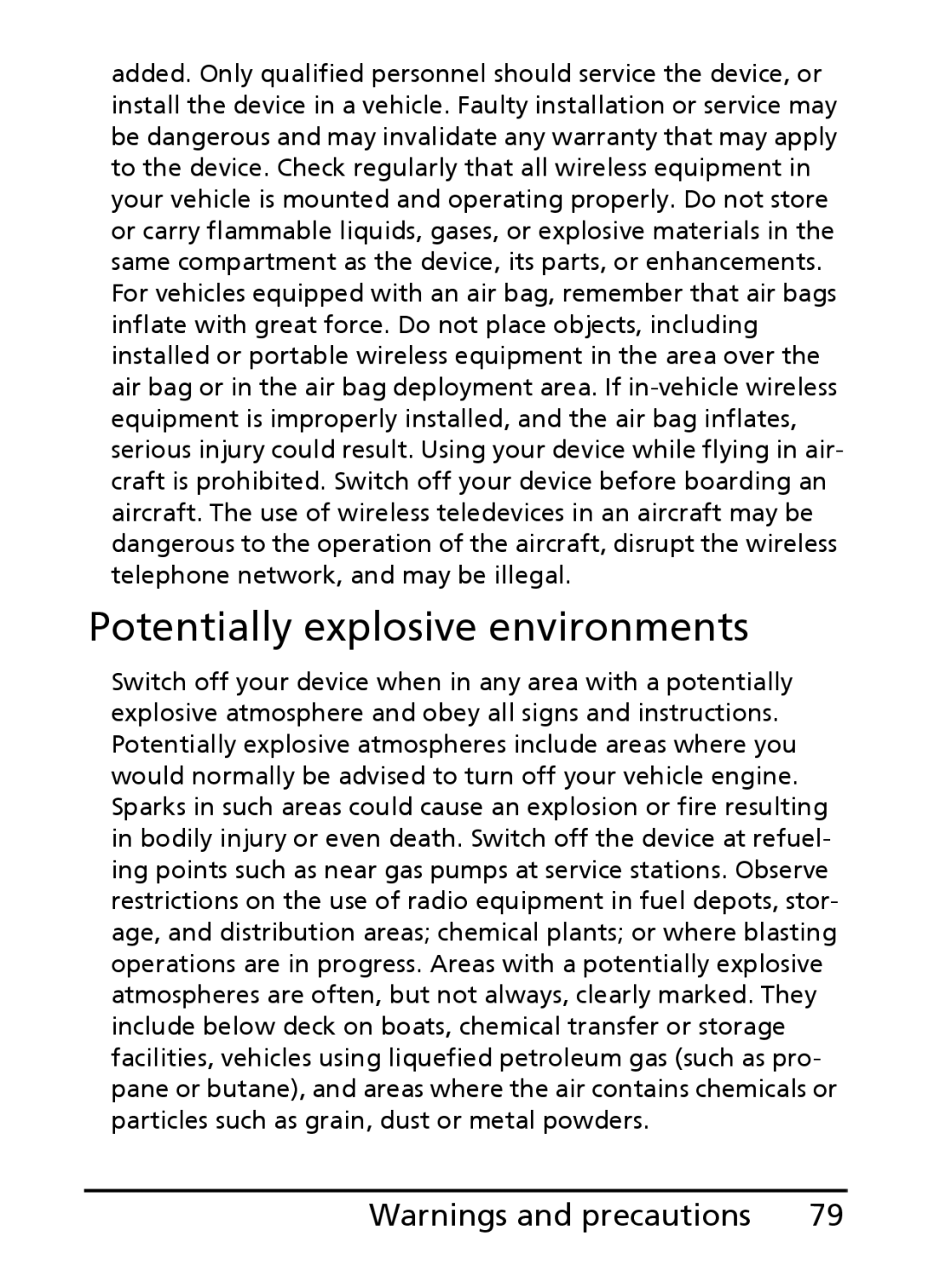 Acer E101, E100 manual Potentially explosive environments 