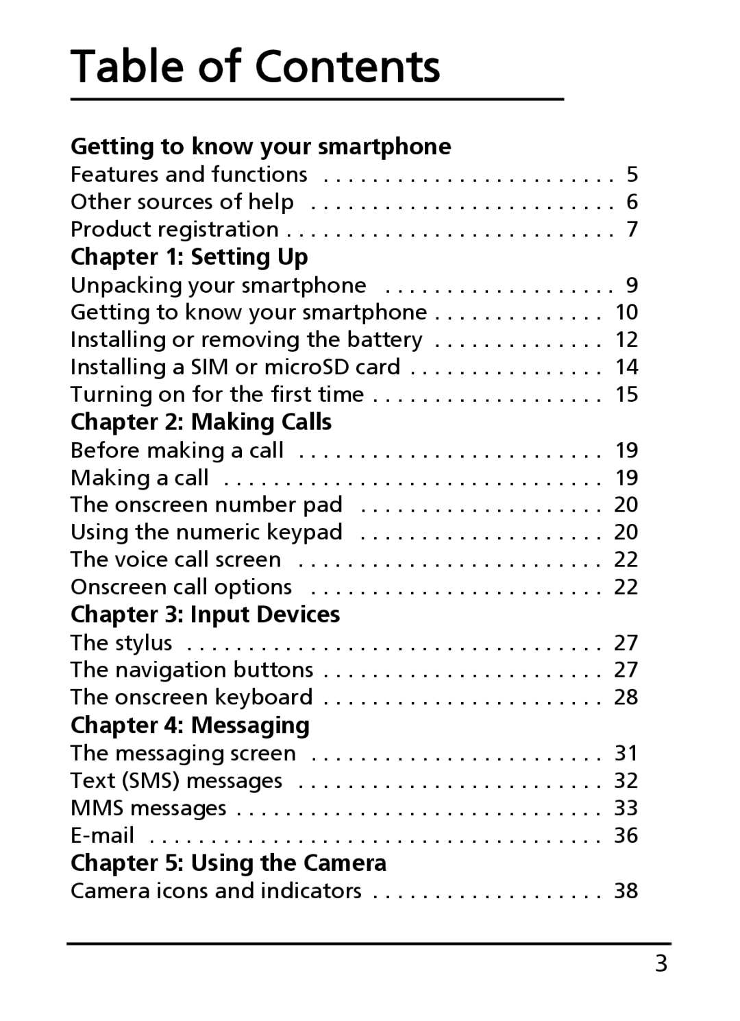 Acer E200 manual Table of Contents 