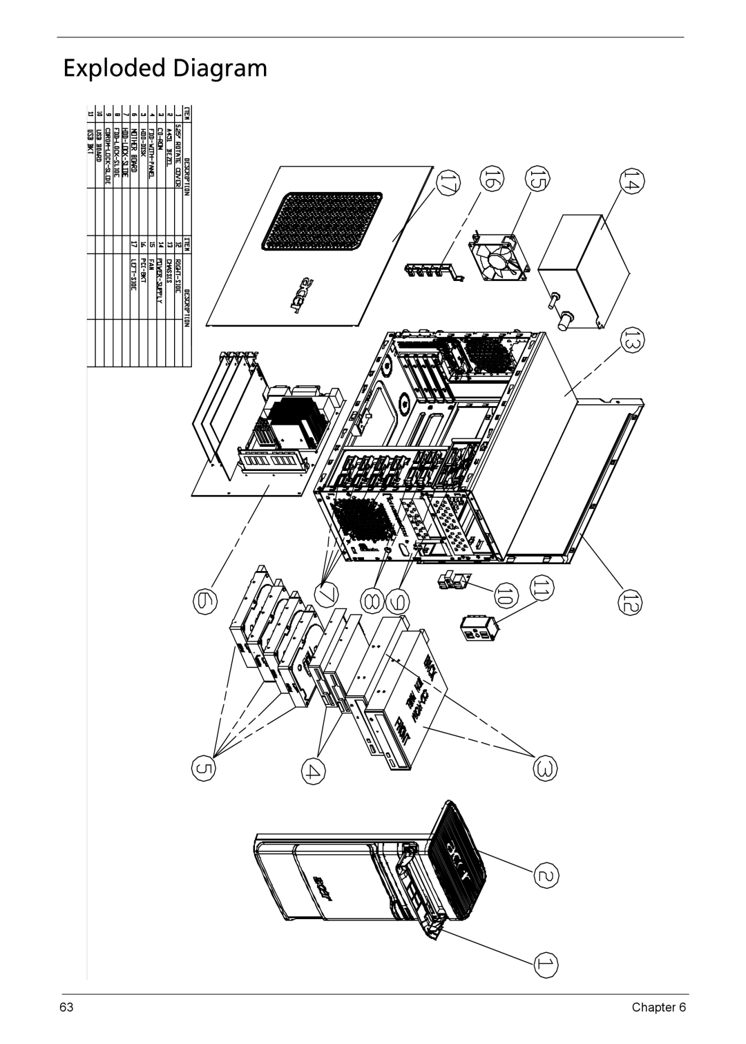 Acer E700 manual Exploded Diagram 