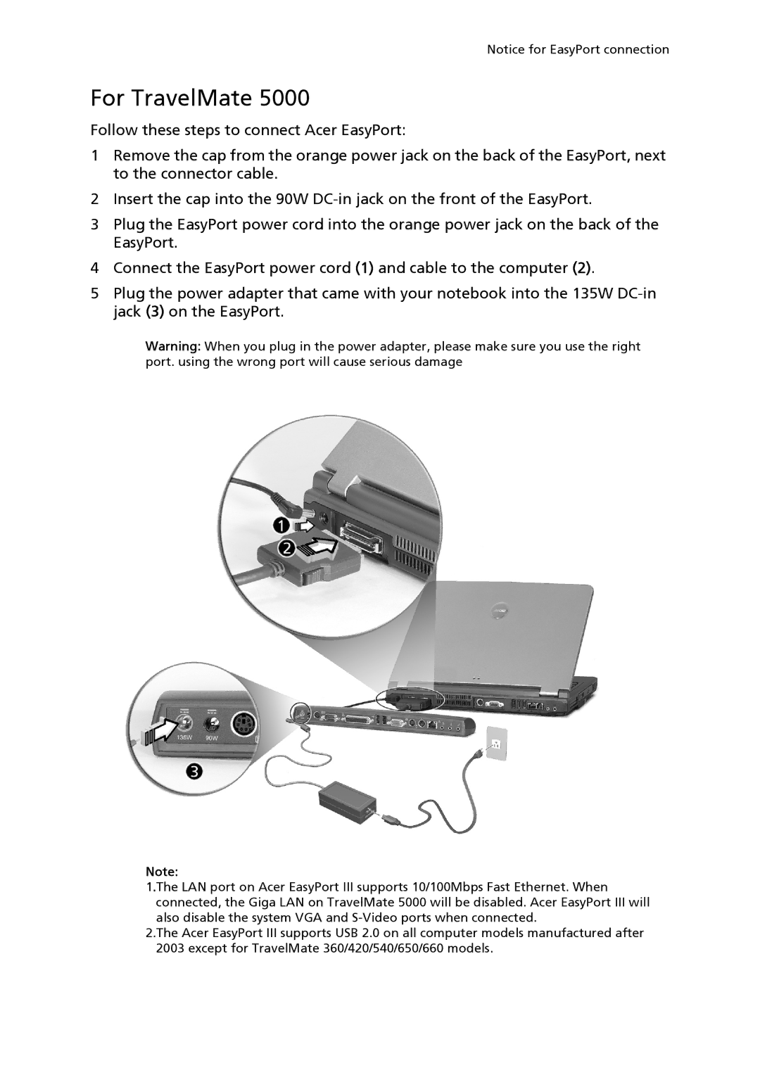 Acer EasyPort III manual For TravelMate 