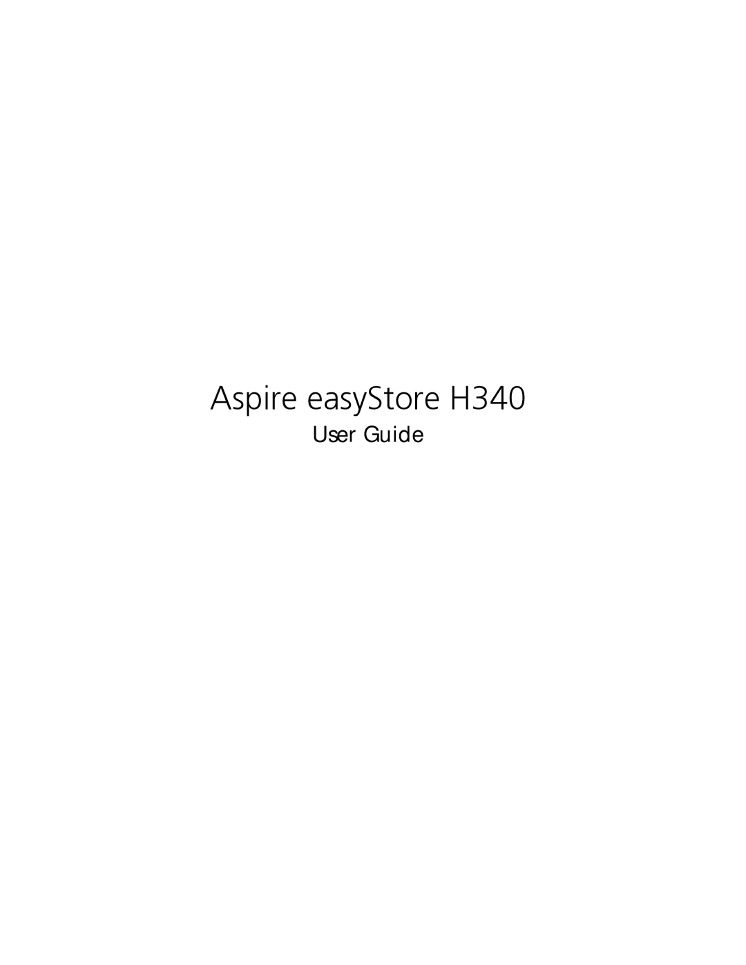 Acer manual Aspire easyStore H340, User Guide 