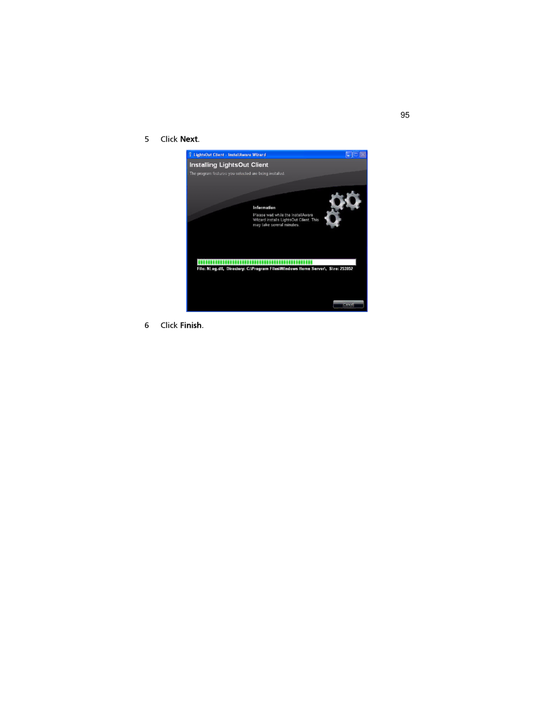 Acer easyStore H340 manual Click Next Click Finish 