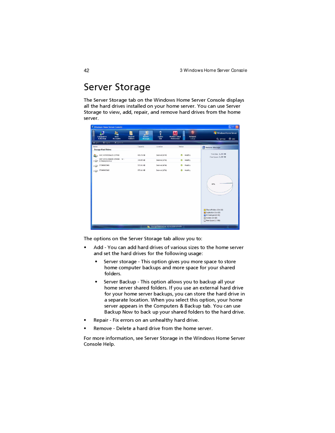 Acer easyStore H340 manual Server Storage 